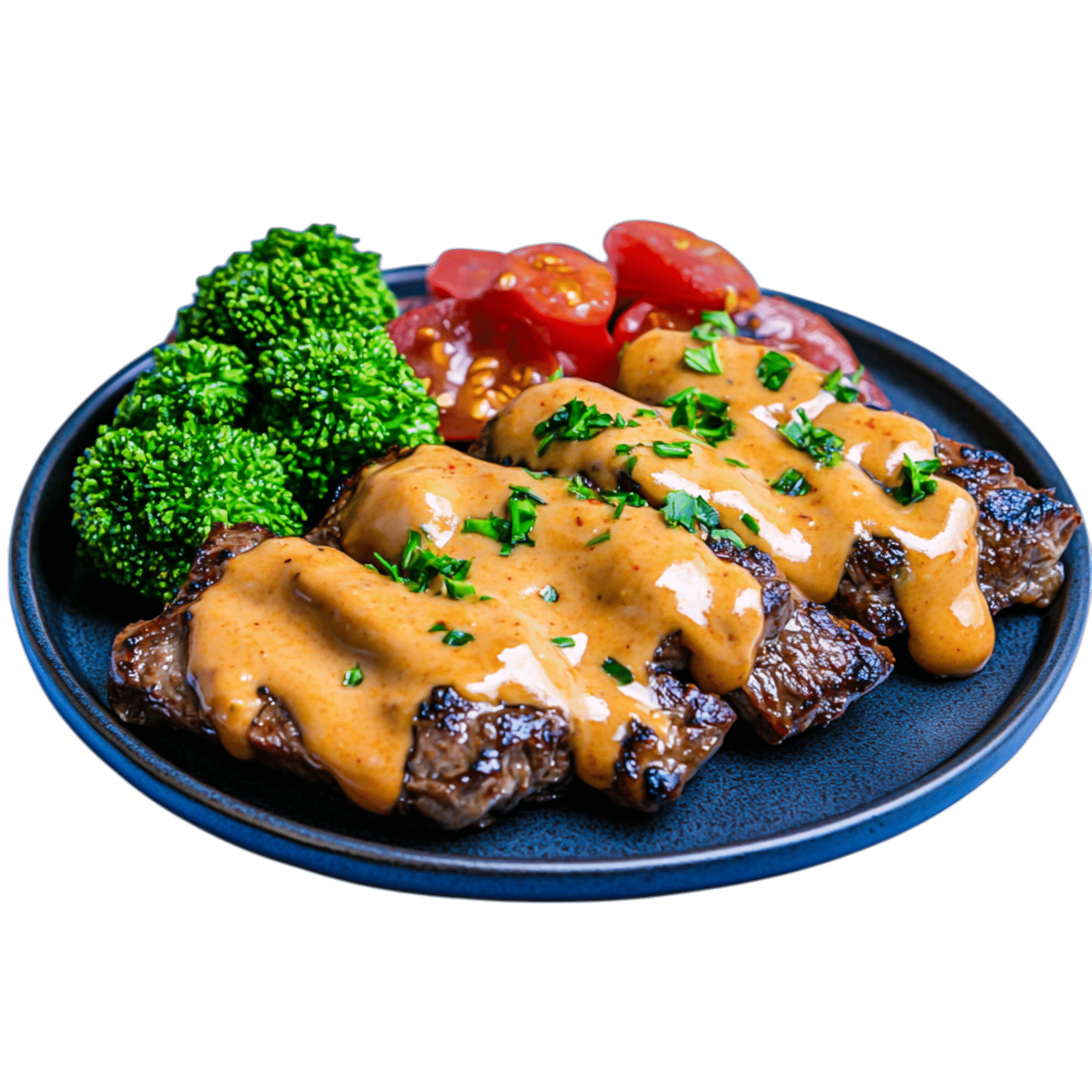 Steak with Creamy Peppercorn Sauce